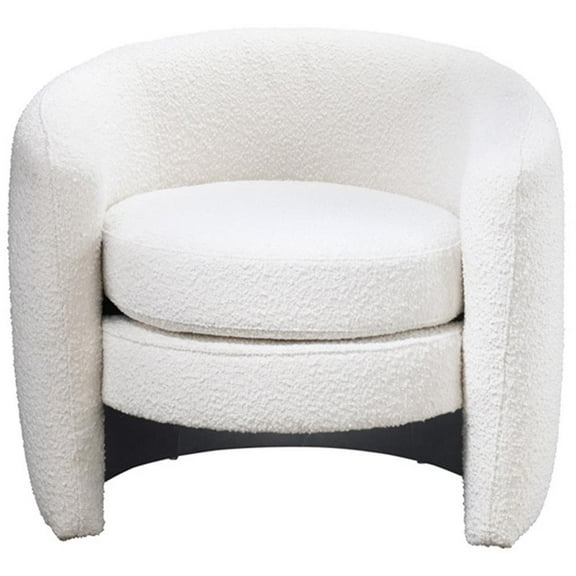 Allende Upholstered Mid-Century Fabric Accent Armchair in White