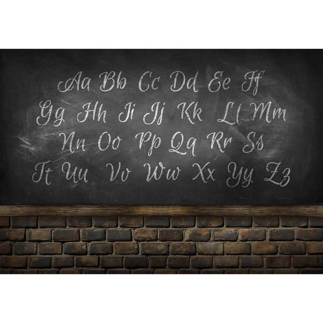 Allenjoy Alphabet Blackboard Brick Wall Backdrop