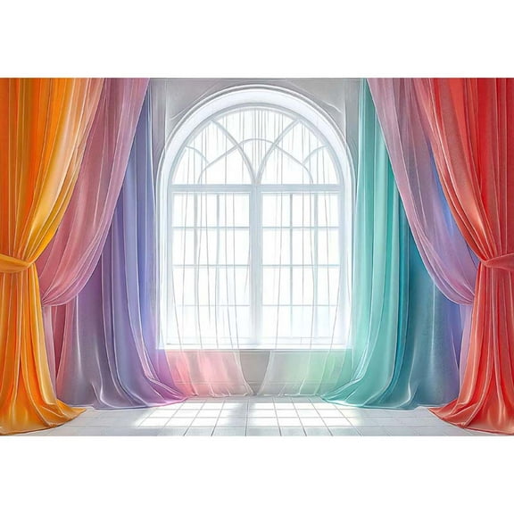Allenjoy Colored Curtain Window Backdrop