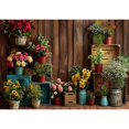 Allenjoy Flower Stand Wooden Wall Backdrop
