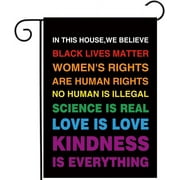 Allenjoy In This House We Believe Garden Flag for Outside Mailbox Vertical Love is Love Farmhouse Yard Sign Patio Outdoor Decors" Double Sided Washable Polyester