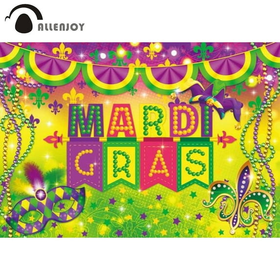 Allenjoy Mardi Gras Background Purple Carnival