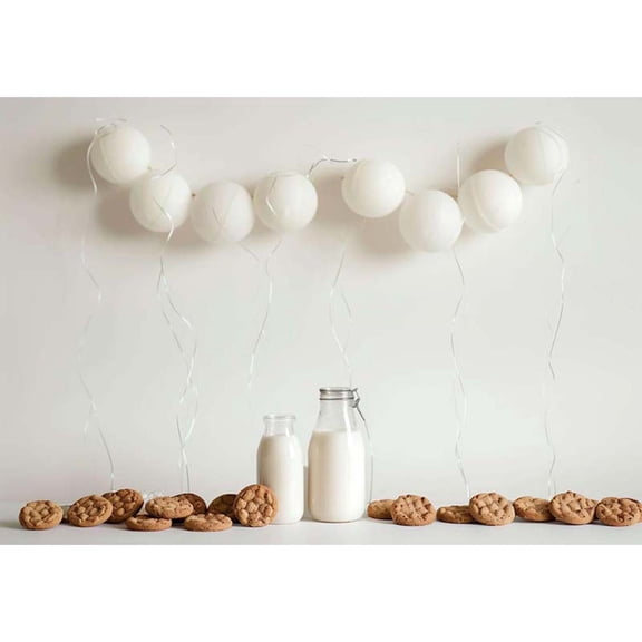 Allenjoy Milk Cookies Breakfast White Wall Backdrop