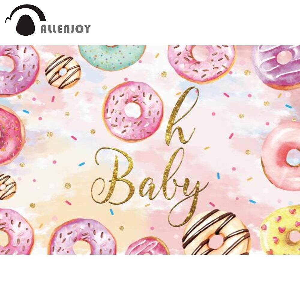 Allenjoy Oh Baby Backdrop Donut Dessert Pink Children Birthday Party