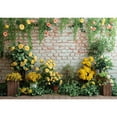 Allenjoy Spring Yellow Flowers Brick Wall Backdrop
