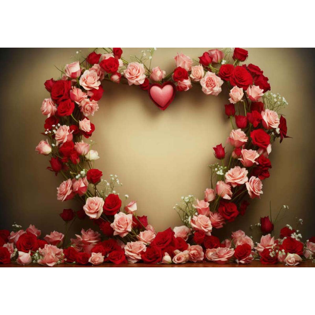 Allenjoy Valentine's Day Heart-Shaped Roses Flowers Backdrop - Walmart.com