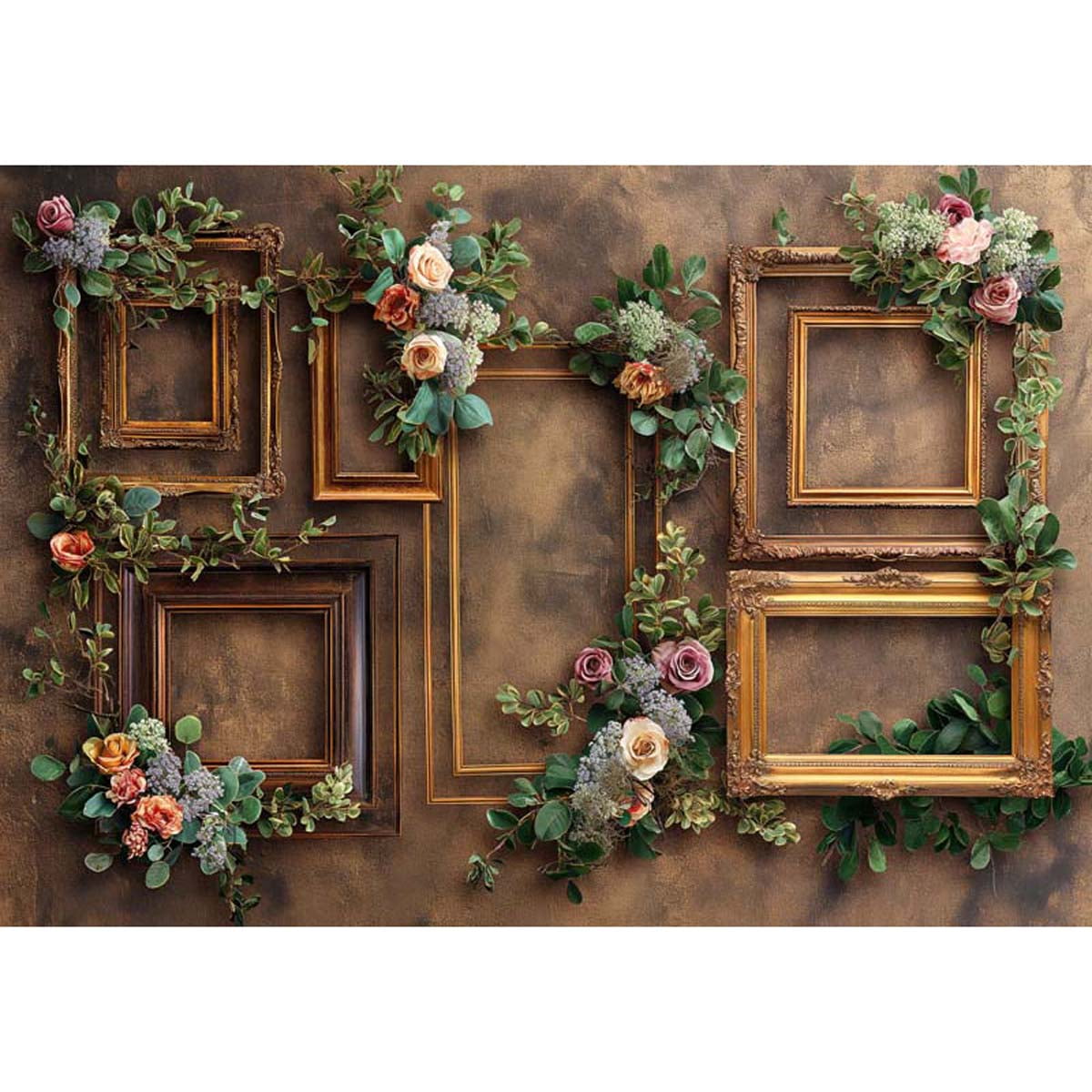 Allenjoy Vintage Picture Frames with Floral r Backdrop - Walmart.com