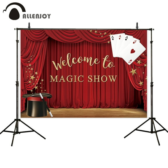 Allenjoy background for photography golden Magic show cap poker red Curtain stage backdrop party decoracion photoph wallpaper