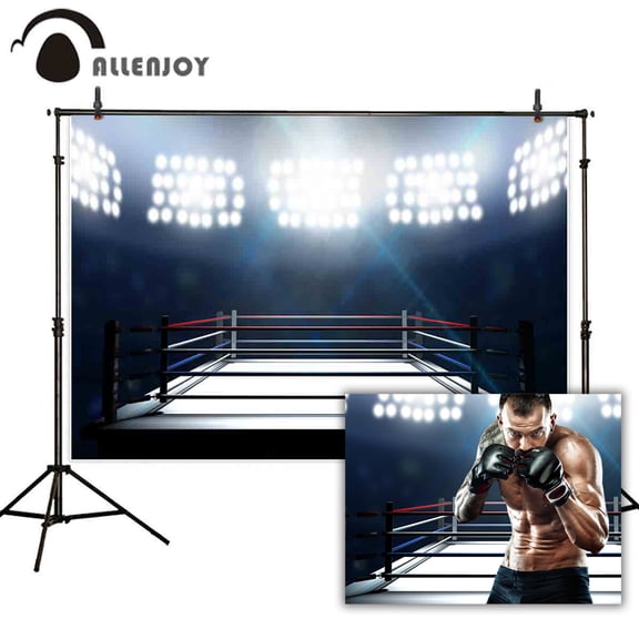 Allenjoy backgrounds for photography studio boxing arena ring surrounded ropes spotlight night backdrop new design photocall