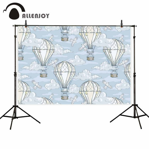 Allenjoy hot air balloon photo backdrops for photos bird cloud step and repeat watercolor photography background Party wallpaper