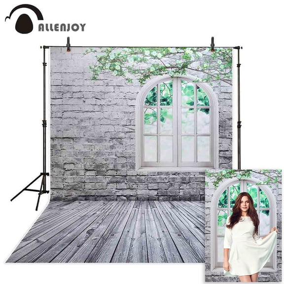 Allenjoy photography background white brick wall window Twig spring backdrop studio children princess girl econ vinyl photoph