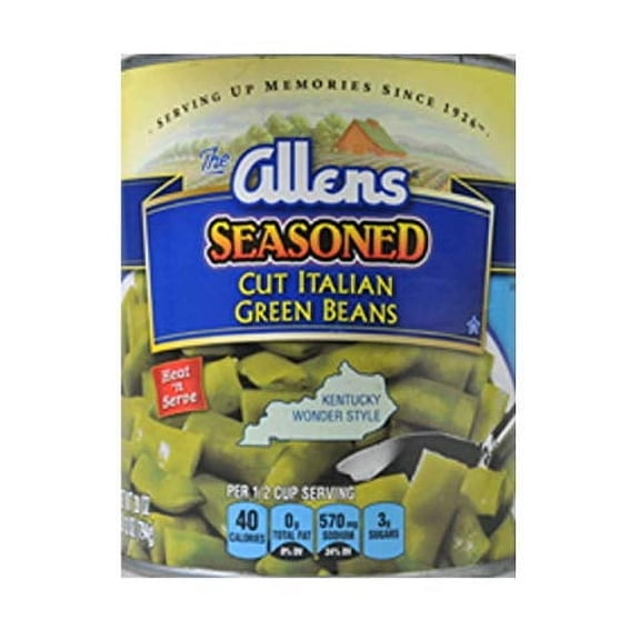 Allens Cut Italian Seasoned Kentucky Wonder Style Green Beans 28 oz (Pack of 4)