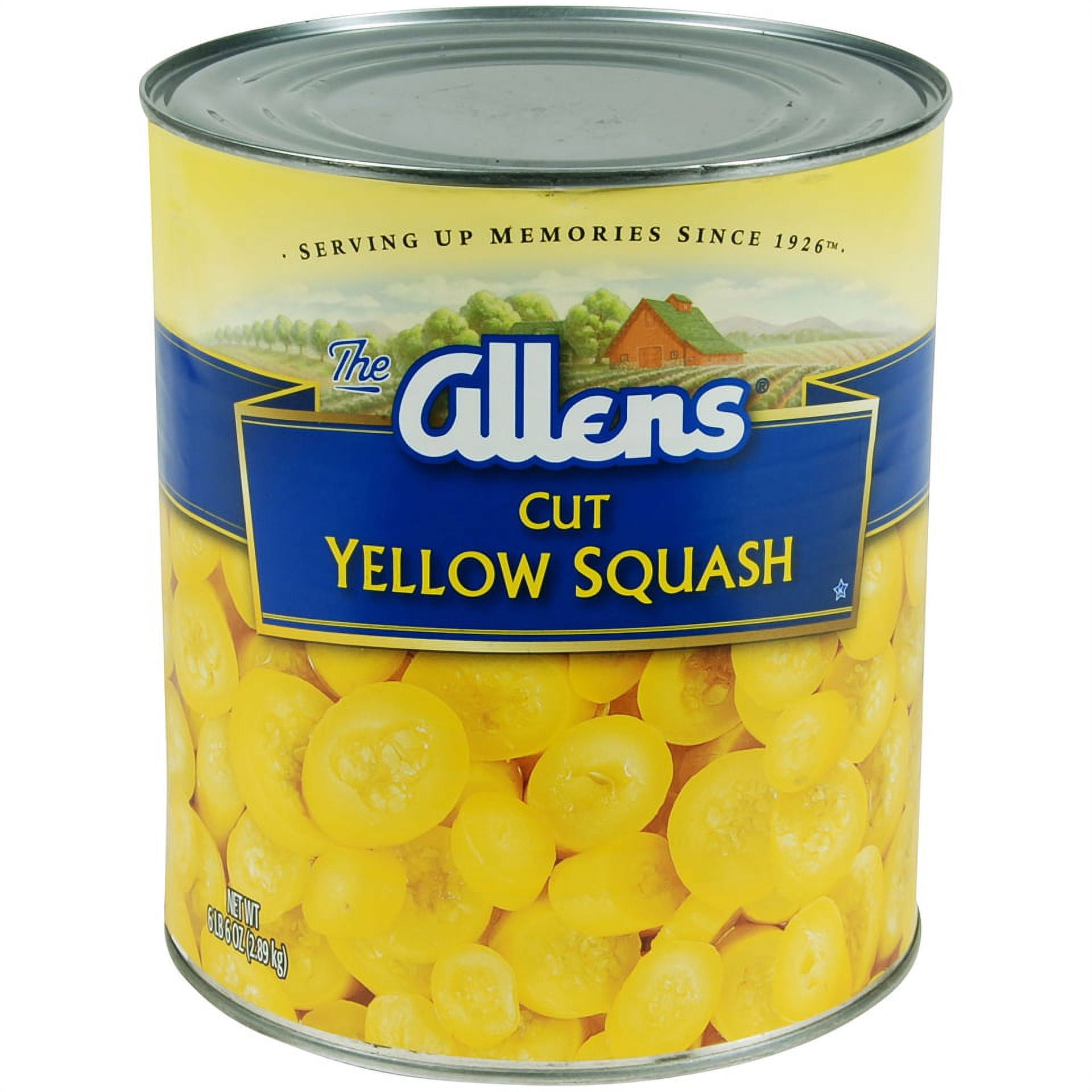 Allens Cut Squash, Canned Vegetables, 102 oz