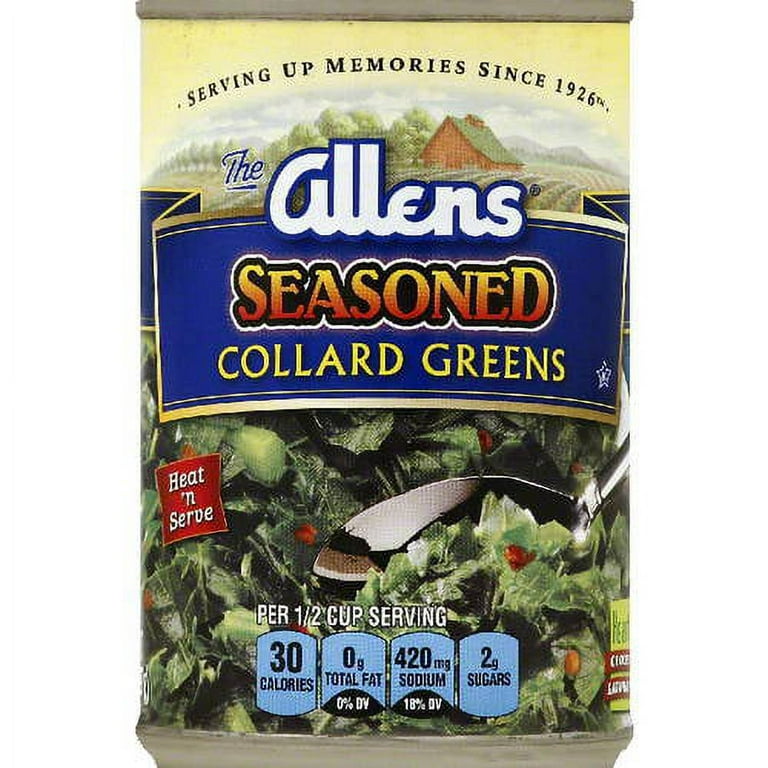 Allens Seasoned Collard Greens, 101 Ounce Can -- 6 per case.