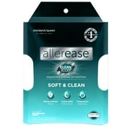 AllerEase CleanBoost Soft & Clean Pillow Cover Protector, Jumbo, White- Zippered, 2-Pack