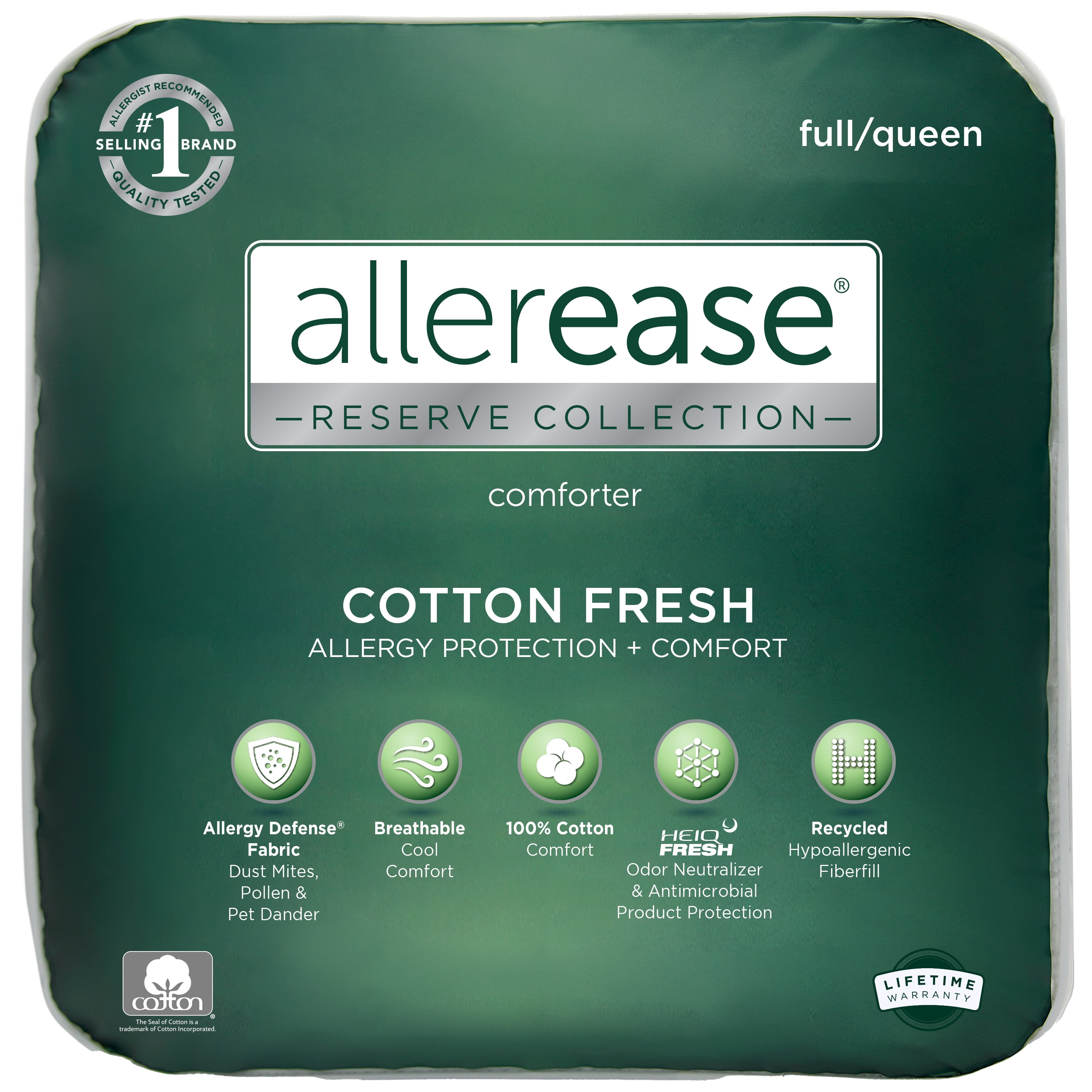 Allerease Reserve Cotton Fresh Mattress Protector, Full - White