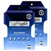 AllerEase Maximum Pillow Cover Protector, King - Zippered, Bedbug Barrier (2 Count)