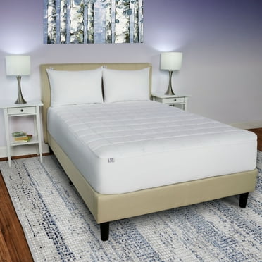 AllerEase Total Allergy Defense Mattress Cover Pad Queen, White- Plush Fitted Waterproof