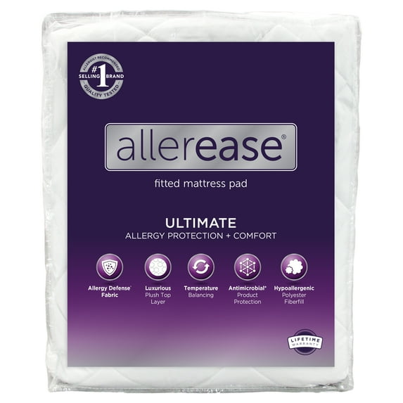 AllerEase Ultimate Mattress Pad, Twin - Fitted, Allergy Protection, Temperature Balancing