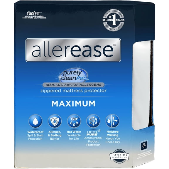 AllerEase Waterproof Mattress Protector, Maximum Allergy Mattress Protector, Twin Mattress Coer