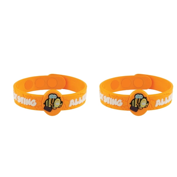 AllerMates Insect Bee Sting Allergy Awareness Bracelet for Children 2 Pack