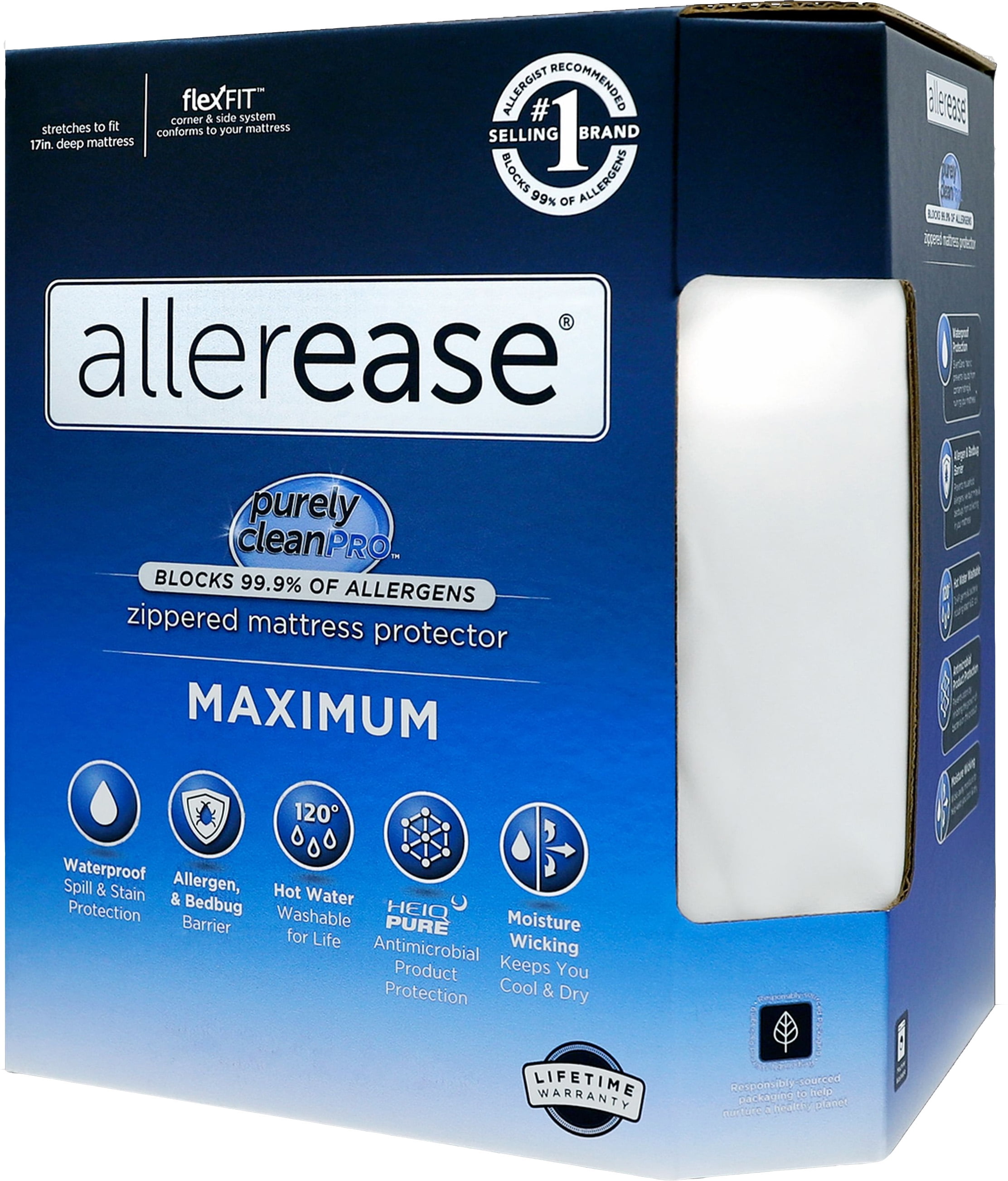 AllerEase Maximum Waterproof And Bedbug Protection Allergy Relief ...