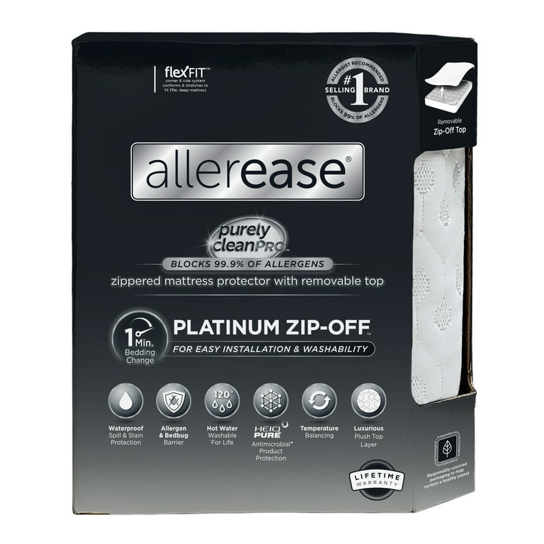 Allerease Cooling Allergen Barrier Mattress Protector Cal King White