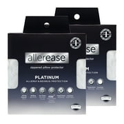 AllerEase Platinum Pillow Cover Protector, Standard/Queen - Zippered, Bedbug Barrier (2 Count)