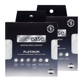 AllerEase Platinum Pillow Cover Protector, Standard/Queen - Zippered, Bedbug Barrier (2 Count)