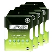 AllerEase Spa Comfort Pillow Cover Protector Standard/Queen- Zippered, Cotton Blend Fabric (4 Count)