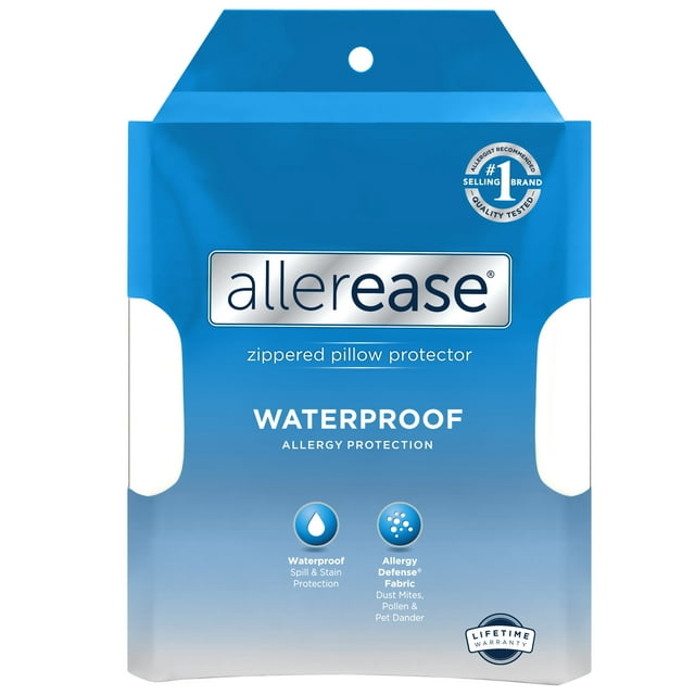 Allerease Waterproof Zippered Pillow Protector, King