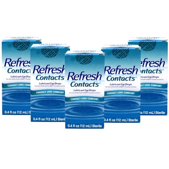 Allergan Refresh Soft Contacts, Contact Lens Comfort Drops - 0.4 Fl Oz (12 Ml) (Pack of 5)