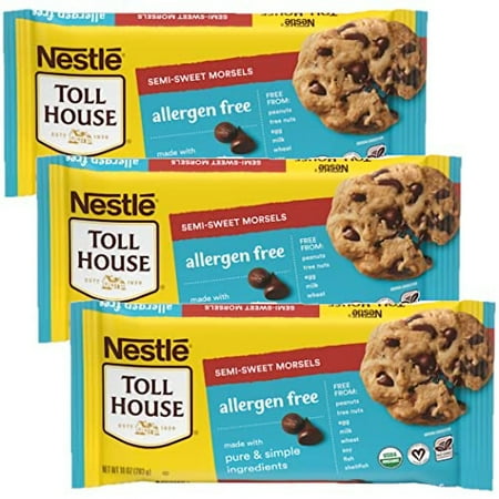 Allergen Free Semisweet Chocolate Morsels by Tollhouse | 10 Oz Bag | Pack of 3