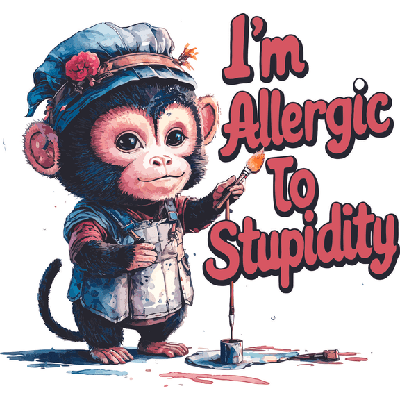 Allergic to Stupidity Bold Statement Quote for Dorm Office Quotes Funny Humor Saying Wall Art Sticker Designs Vinyl Stickers For Home House Walls Rooms Windows Bedroom Decoration Size (12x12 inch)