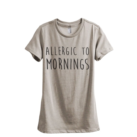 Allergic To Mornings Women's Fashion Relaxed T-Shirt Tee Heather Tan X-Large