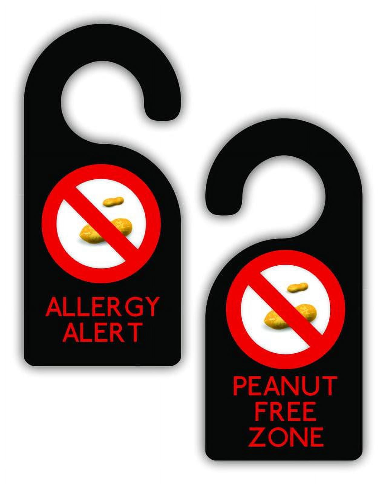 allergy-alert-peanut-free-zone-allergic-reaction-allergies-room-door-sign-hanger-double-sided-hard-plastic-glossy-finish-walmart-com
