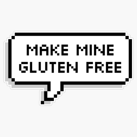 Allergy Awareness Request Speech Bubble Make Mine Gluten Free Coeliac Safety Decal For Lunchbox Sticker