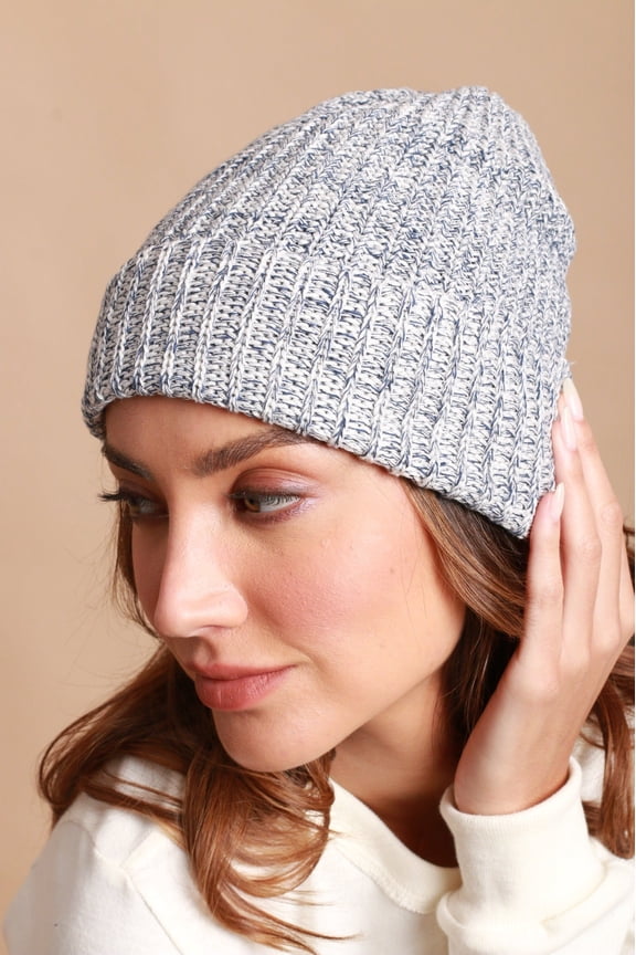 Allergy-Free Knitted Snood with Drawstring (Size: FS | Color: Melange Blue)