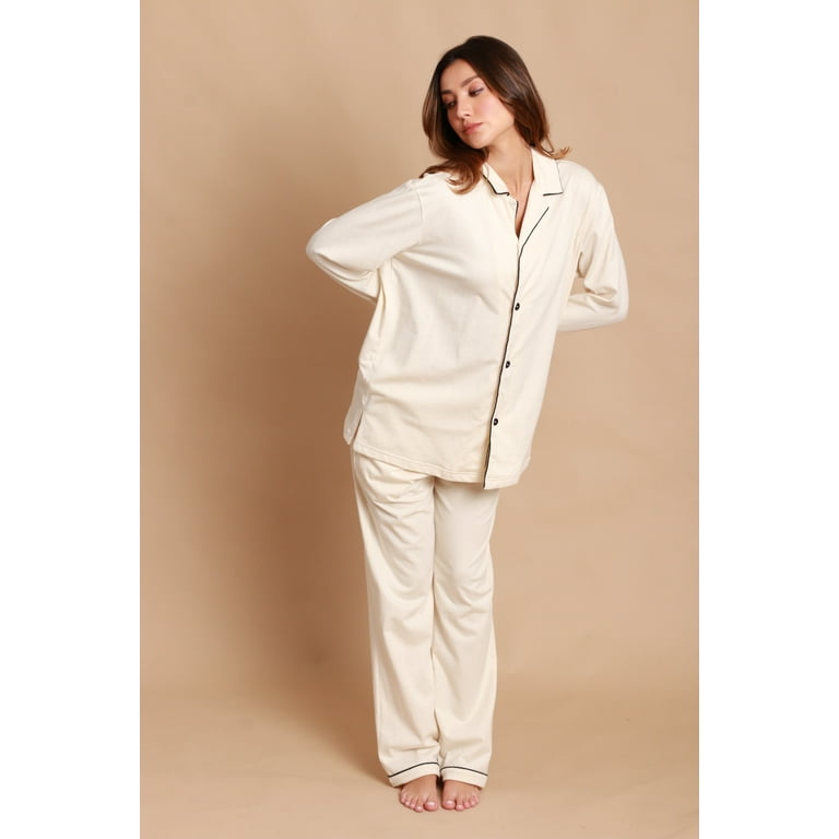 Allergy Free Organic Cotton Pajama Shirt Size S Color Natural