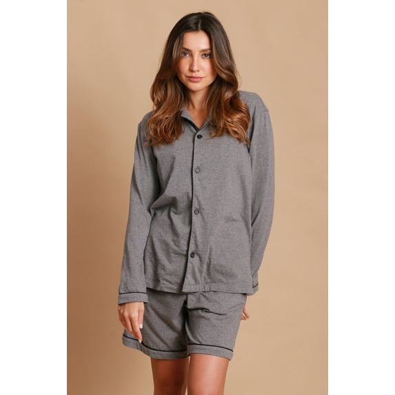 Allergy-Free Organic Cotton Pajama Short (Size: S | Color: Melange Grey )