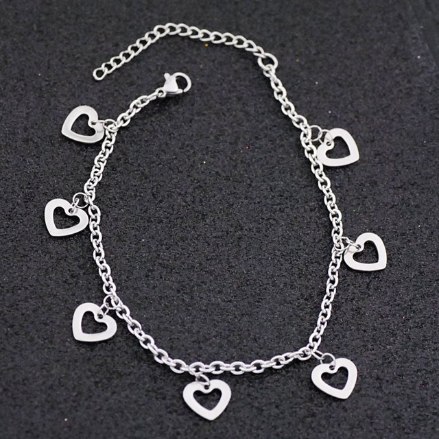 Allergy Free Stainless Steel Ankle Bracelet for Women Pentacle Love