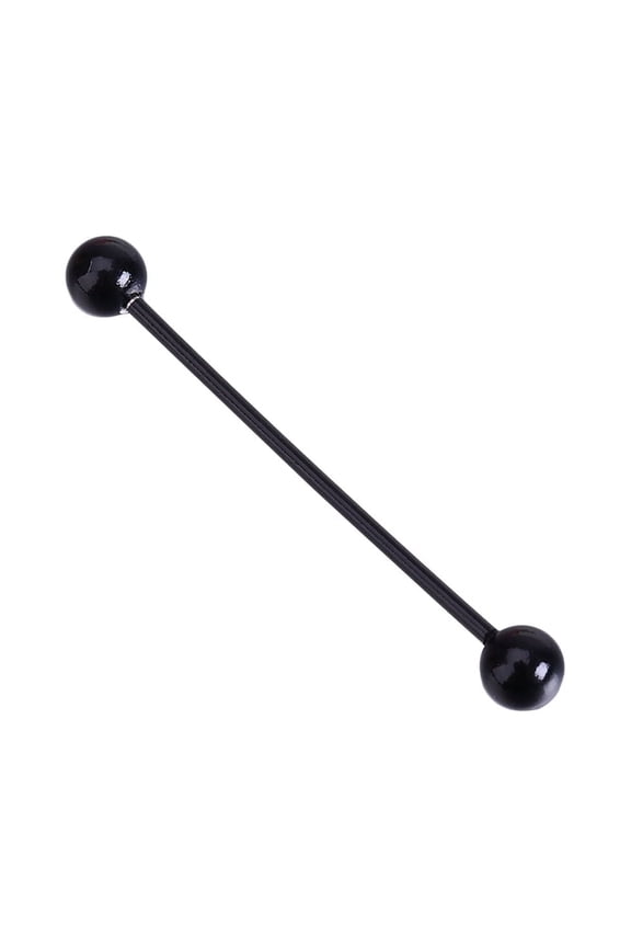Allergy Free Stainless Steel Industrial Barbell Piercing Jewelry Piercing Earring Ear Bone Earring (Black)