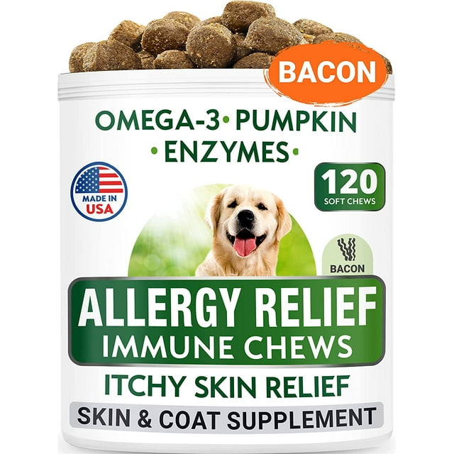 Allergy Relief Dog Treats Omega 3 + Pumpkin + Enzymes Itchy Skin