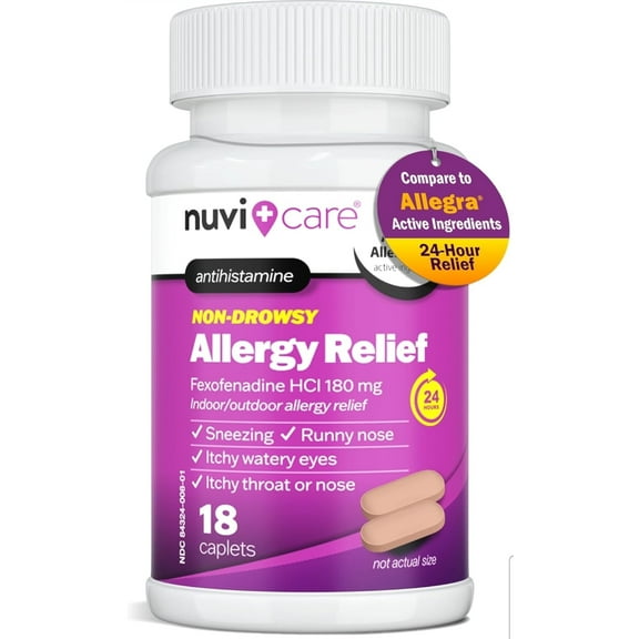 Allergy Relief Fexofenadine HCI 180 mg 18 Caplets