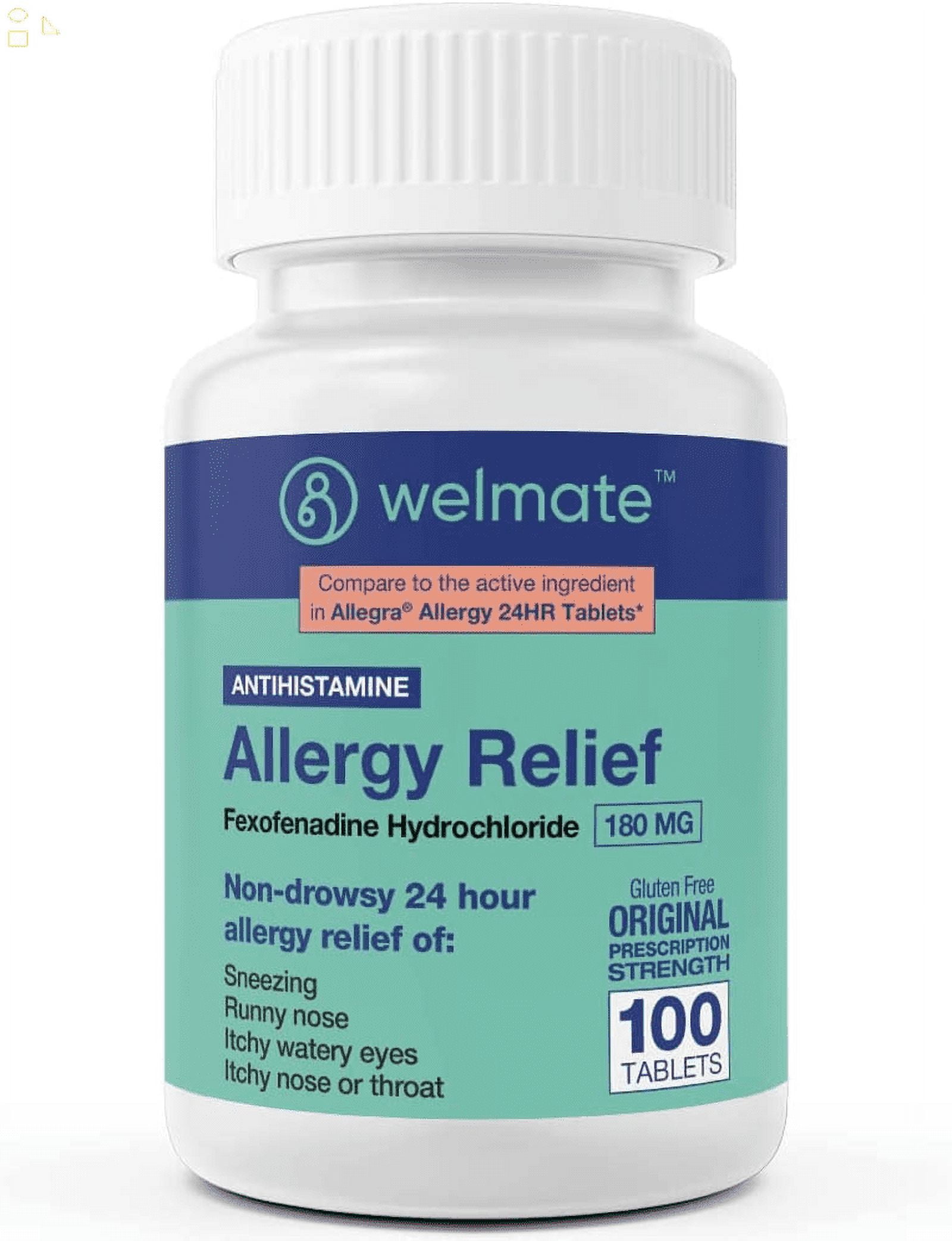 Allergy Relief Fexofenadine Hcl 180 Mg NonDrowsy Antihistamine 24