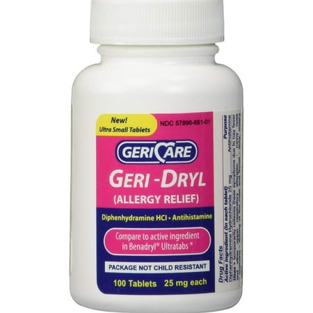 Allergy Relief OTC (Compare to Benadryl Ultratabs) Diphenhydramine HCL Antihistamine 25mg 100 Each - (Pack of 2)