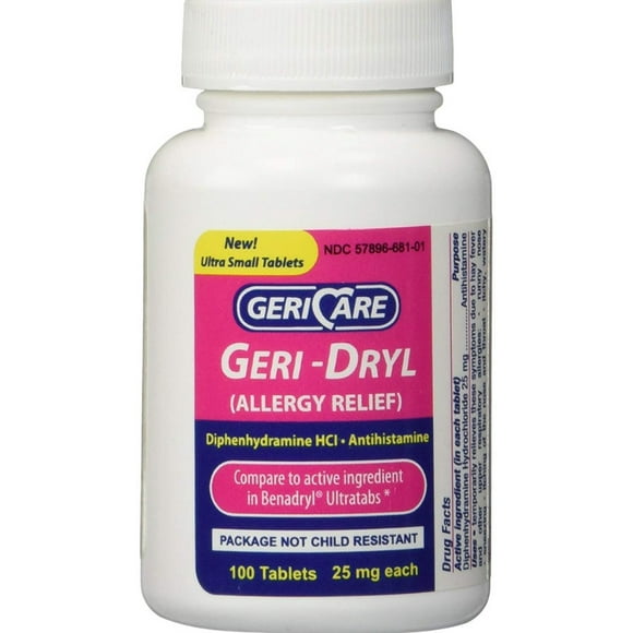 Allergy Relief OTC (Compare to Benadryl Ultratabs) Diphenhydramine HCL Antihistamine 25mg 100 Each - (Pack of 2)