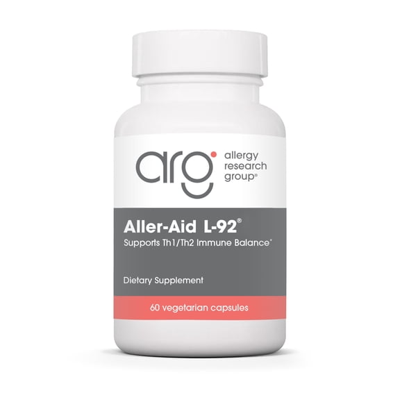 ARG Aller-Aid L-92 - Postbiotic Immune Support Supplement - L-92 with Vitamin C & Botanicals - Histamine & Seasonal Support - Hypoallergenic - 60 Servings - 60 Capsules