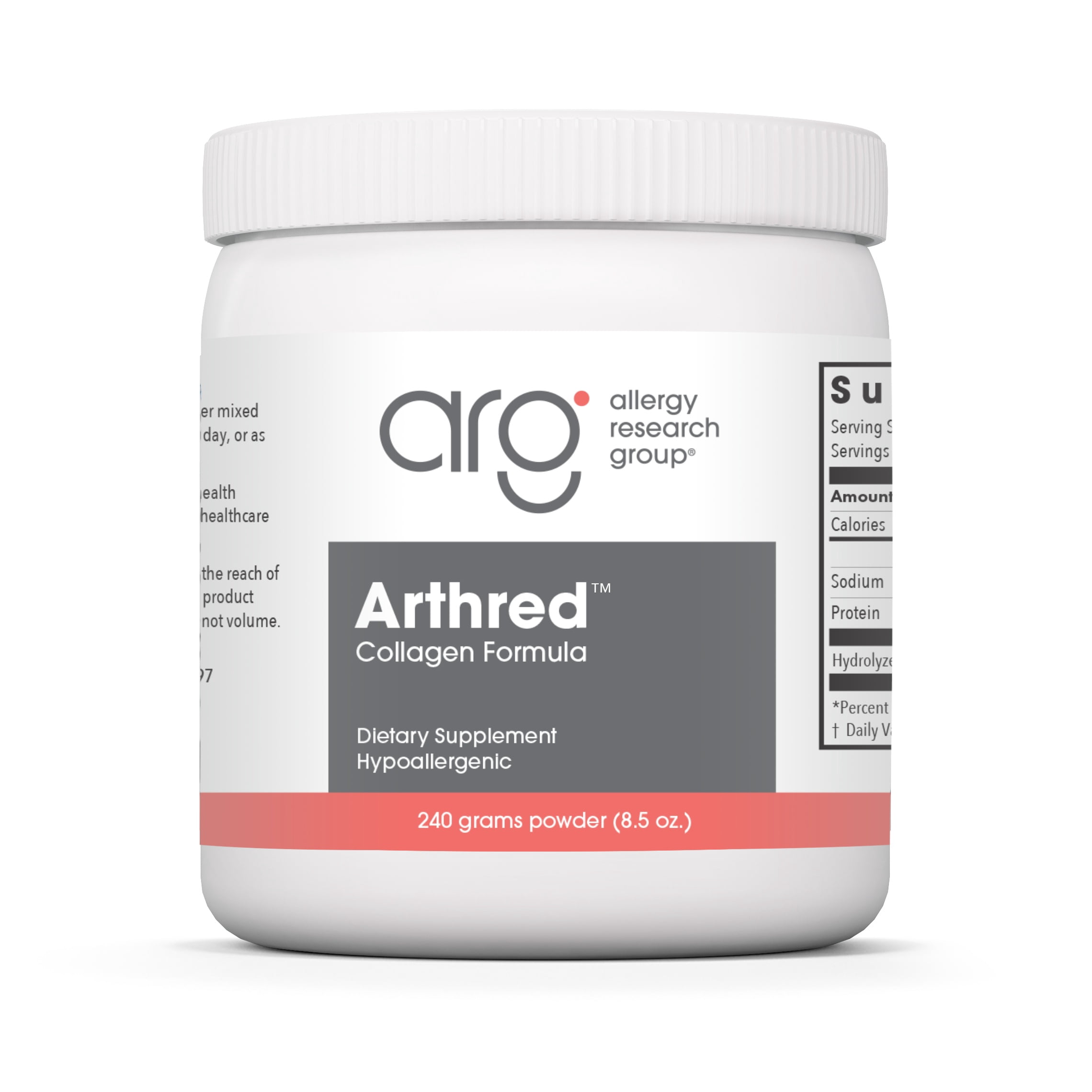 Allergy Research Group Arthred Supplement - Collagen Powder for Men & Women, 10.5g Collagen Peptides, Bovine Sourced, Arthred Powder, Collagen Formula, Hydrolyzed Collagen - 8.5 Oz