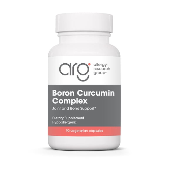 Allergy Research Group Boron Curcumin Complex - Boron Complex for Men & Women, Bone & Joint Support, 6mg Supplement, Vegetarian Capsules - 90 Count